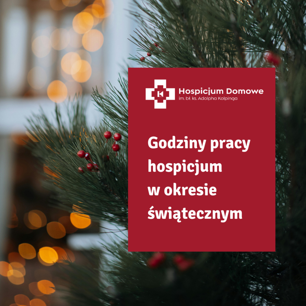 grafika z tekstem: godziny pracy hospicjum w okresie świątecznym