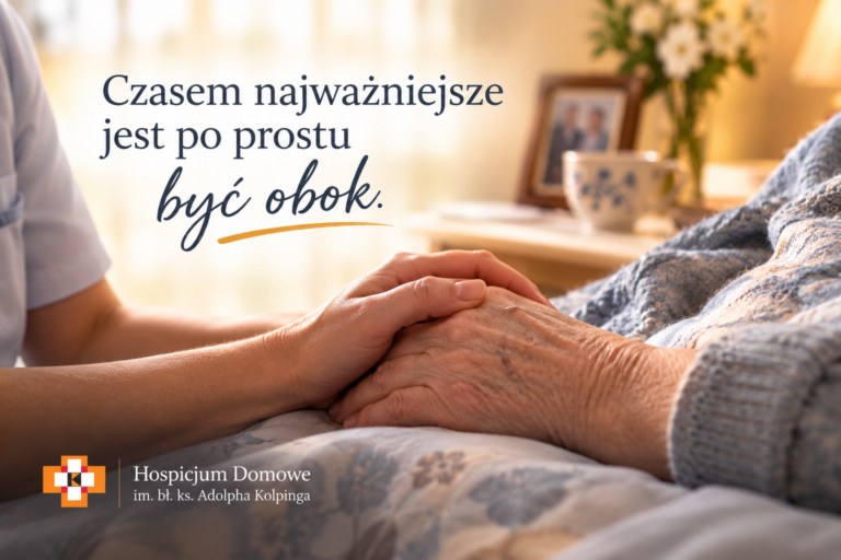 grafika z napisem "Czasem najważniejsze jest po prostu być obok"